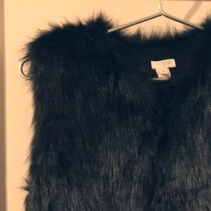 Faux Fur Vest in Black